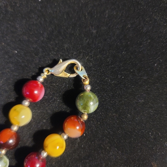 Vintage Boho Style Necklace Multicolored Beads Sunburst Coin Accents 23” Length - Picture 3 of 4